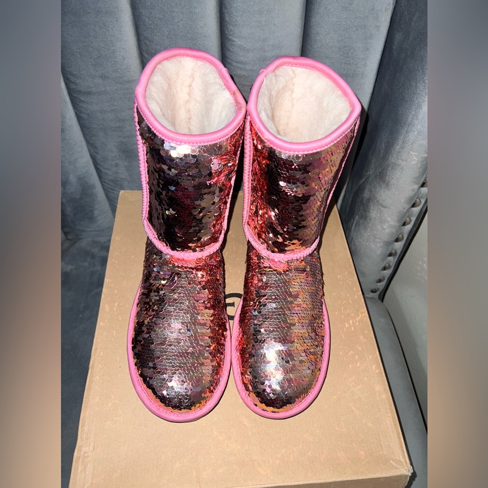UGG Sequin Boots in Pink and Purple size 8